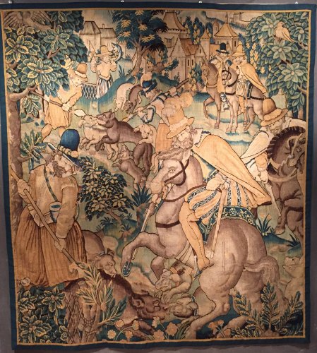 Le Roi Henri IV chassant le loup, tapisserie en laine, France vers 1600