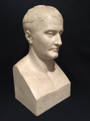 XIXe siècle - Buste en marbre Napoléon en Hermès d’après Chaudet, époque Empire