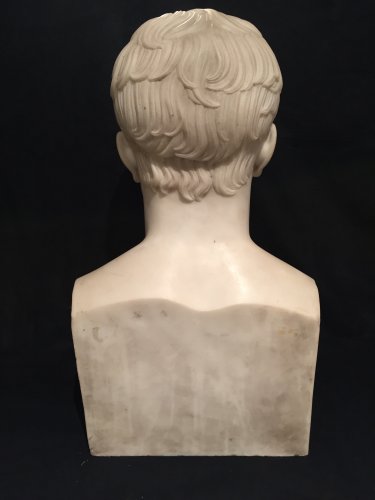 Antiquités - Buste en marbre Napoléon en Hermès d’après Chaudet, époque Empire