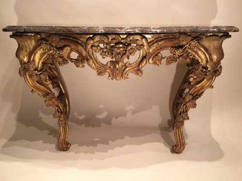 Table en console en bois doré , Provence époque Louis XV vers 1760