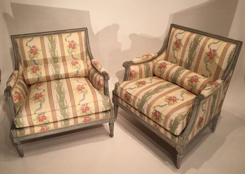 Paire de marquises par Jean Baptiste Claude Sené à Paris, époque Louis XVI - Sièges Style Louis XVI