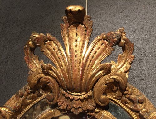 Paire de miroirs en bois doré, Provence époque Régence - Miroirs, Trumeaux Style Régence