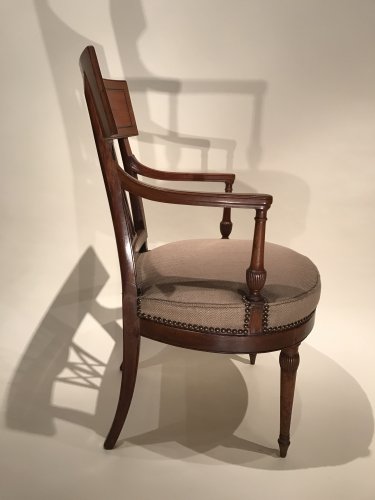 Antiquités - Paire de fauteuils Directoire en acajou massif par Georges Jacob