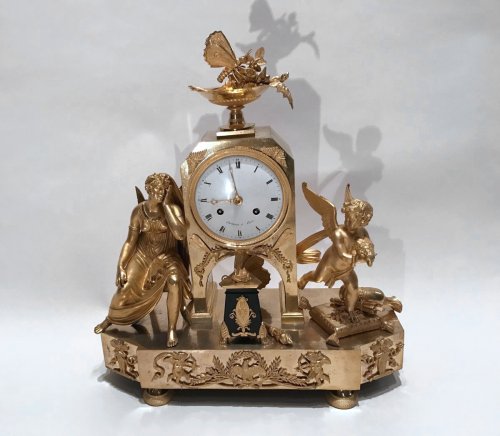 Pendule Psyché et Cupidon attribuable à Thomire, Paris époque Empire