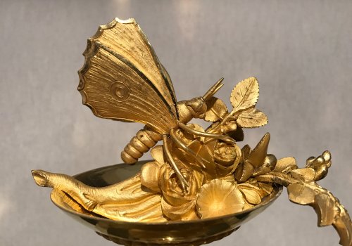 Pendule Psyché et Cupidon attribuable à Thomire, Paris époque Empire - Horlogerie Style Empire