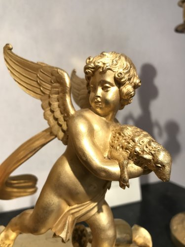 Pendule Psyché et Cupidon attribuable à Thomire, Paris époque Empire - Franck Baptiste Provence