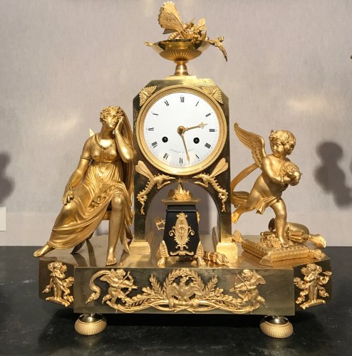 XIXe siècle - Pendule Psyché et Cupidon attribuable à Thomire, Paris époque Empire