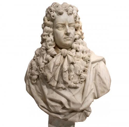 Grand buste en marbre représentant le marquis de Louvois, Paris XVIIe siècle