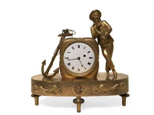 Pendulette au matelot à la balle de coton, Paris vers 1810