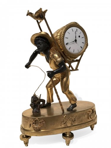 Pendulette au nègre portefaix, Paris époque Empire vers 1810