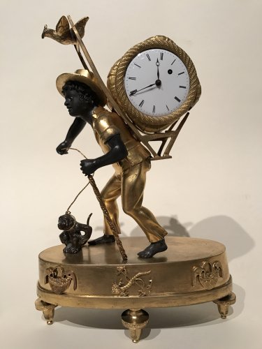 Pendulette au nègre portefaix, Paris époque Empire vers 1810 - Franck Baptiste Provence