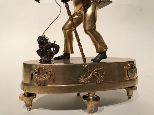 XIXe siècle - Pendulette au nègre portefaix, Paris époque Empire vers 1810