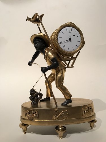 Pendulette au nègre portefaix, Paris époque Empire vers 1810 - Empire