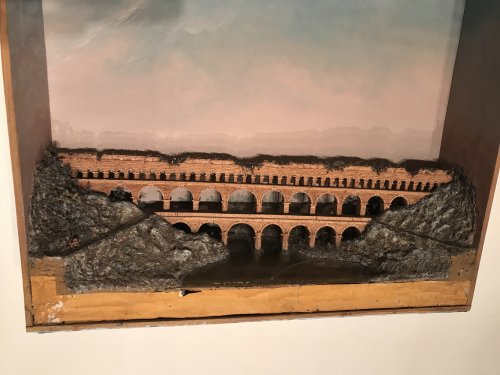 XIXe siècle - Maquette du pont du Gard en liège attribuée à Auguste Pellet, époque Empire