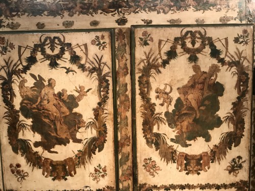 Régence - Petite armoire en « Lacca Povera » les quatre saisons, Uzès vers 1730