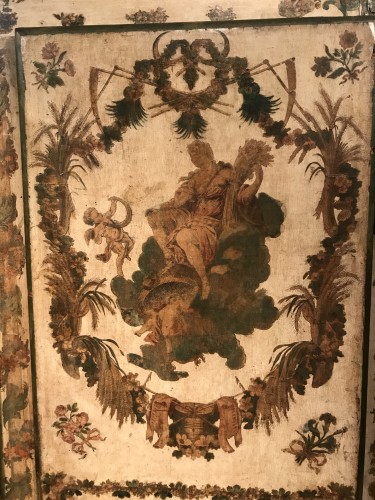 Antiquités - Petite armoire en « Lacca Povera » les quatre saisons, Uzès vers 1730