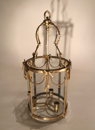 XVIIIe siècle - Petite lanterne d’alcôve en bronze doré, Paris époque Louis XVI vers 1775