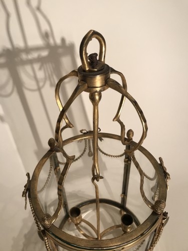 Antiquités - Petite lanterne d’alcôve en bronze doré, Paris époque Louis XVI vers 1775