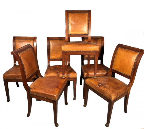 Série de six chaises attribuées à Jacob Frères, Paris époque Consulat