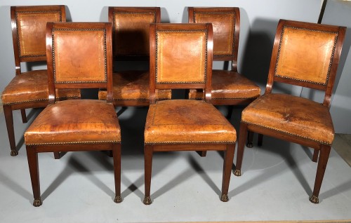 Série de six chaises attribuées à Jacob Frères, Paris époque Consulat - Sièges Style Directoire