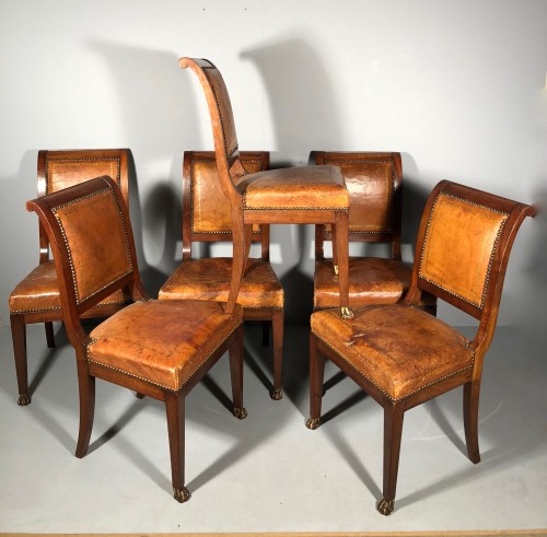 Sièges Chaise - Série de six chaises attribuées à Jacob Frères, Paris époque Consulat