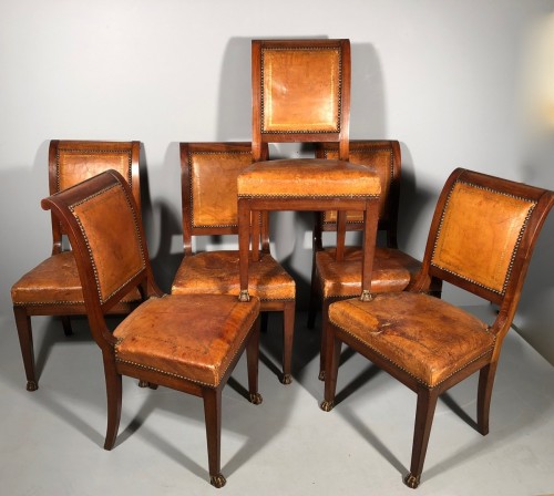 Série de six chaises attribuées à Jacob Frères, Paris époque Consulat - Directoire