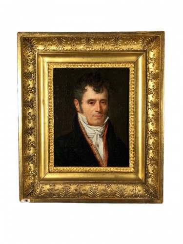 Petit portrait d’homme en redingote, Paris époque Empire