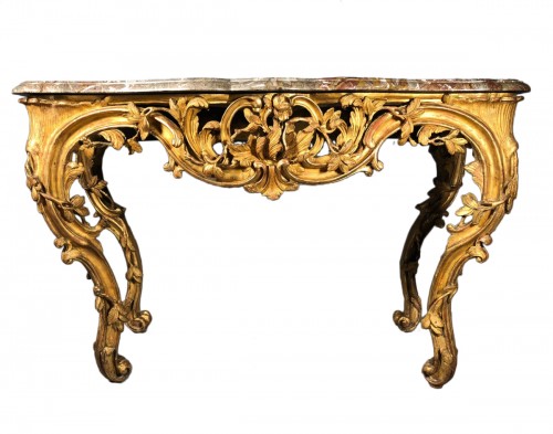 Table en console en bois doré, Provence époque Louis XV vers 1760