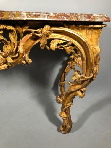Table en console en bois doré, Provence époque Louis XV vers 1760 - Louis XV