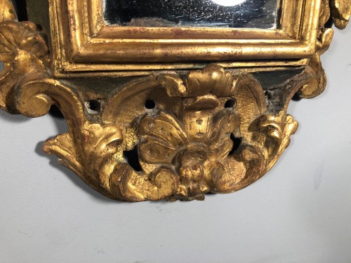 XVIIIe siècle - Paire de miroirs en bois doré, Italie 18e siècle