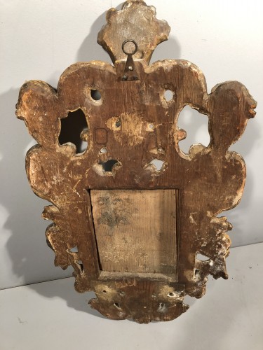 Louis XIV - Paire de miroirs en bois doré, Italie 18e siècle