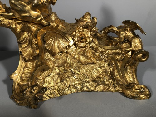 Paire de chenets en bronze aux chinois musiciens vers 1850 - Franck Baptiste Provence