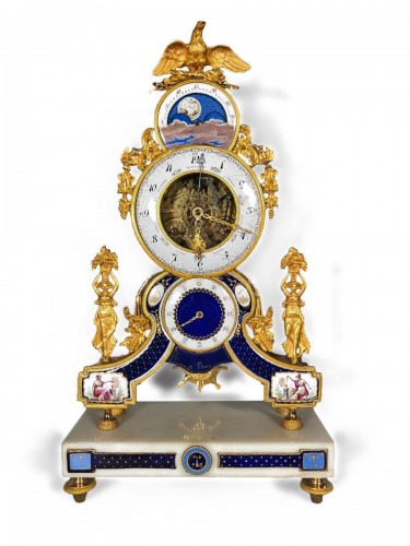 Pendule squelette astronomique, Paris époque Révolutionnaire