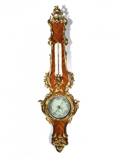 Thermomètre Baromètre en bois de rose, Paris époque louis XV vers 1755