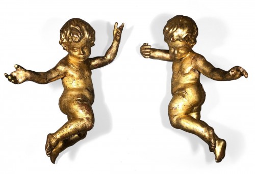 Paire d’anges baroques en bois doré, Toscane vers 1700