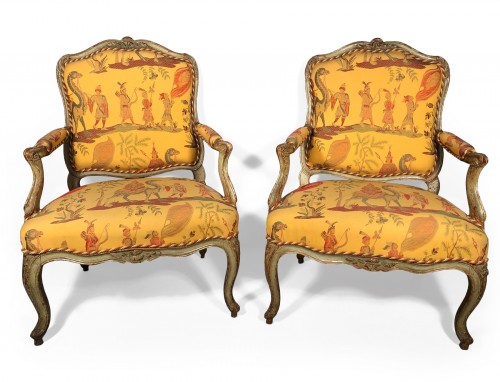 Paire de fauteuils à la reine par Jean Sené, ép Louis XV vers 1750