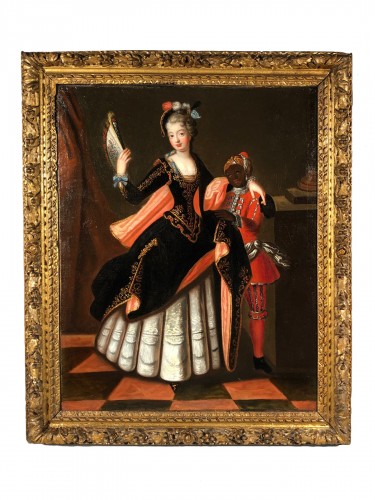 La duchesse de Berry avec son page, atelier de Pierre Gobert vers 1715