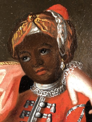 XVIIIe siècle - La duchesse de Berry avec son page, atelier de Pierre Gobert vers 1715