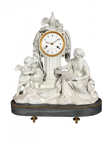 Pendule à l’étude, manufacture impériale de Sévres vers 1810