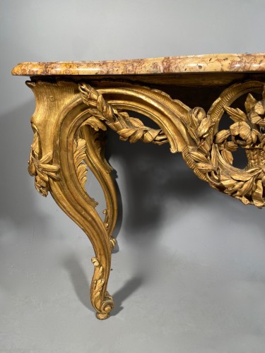 Table en console en bois doré , Provence époque Louis XV vers 1770 - Franck Baptiste Provence