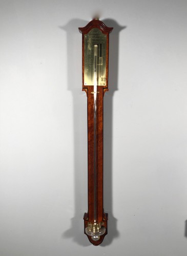 Objet de décoration Baromètre - Paire de Thermomètre / Baromètre en acajou ronceux, époque Empire