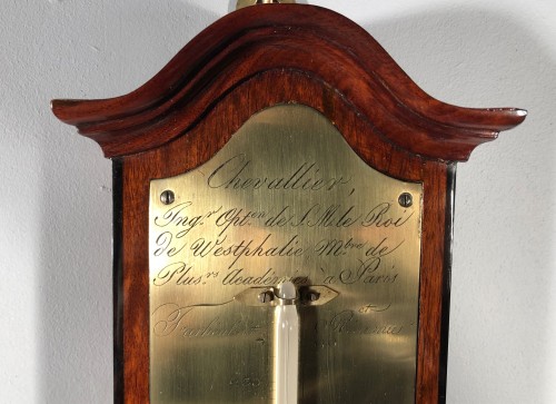 XIXe siècle - Paire de Thermomètre / Baromètre en acajou ronceux, époque Empire