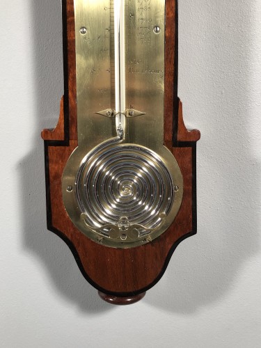 Antiquités - Paire de Thermomètre / Baromètre en acajou ronceux, époque Empire