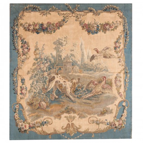 Tapisserie « la chasse » d’après J.B Huet, manufacture d’Aubusson vers 1780