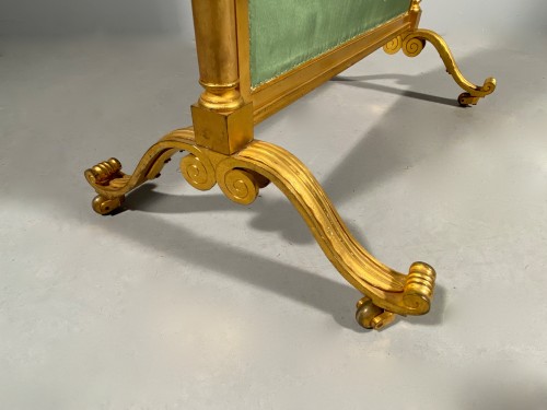 Antiquités - Ecran de cheminée en bronze doré, Paris époque Empire