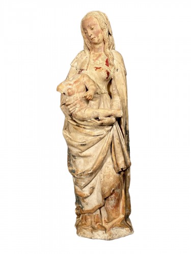 Vierge à l’enfant en pierre, Champagne vers 1520