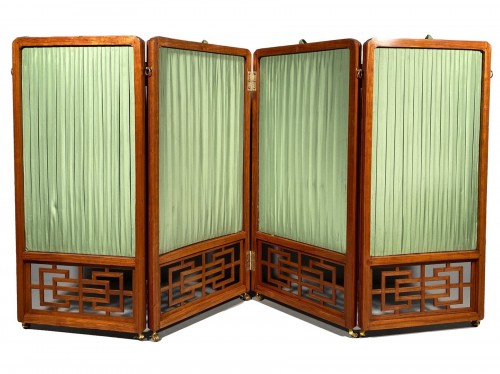 Paravent à la chinoise en bois de rose, estampillé Cramer, Paris vers 1775