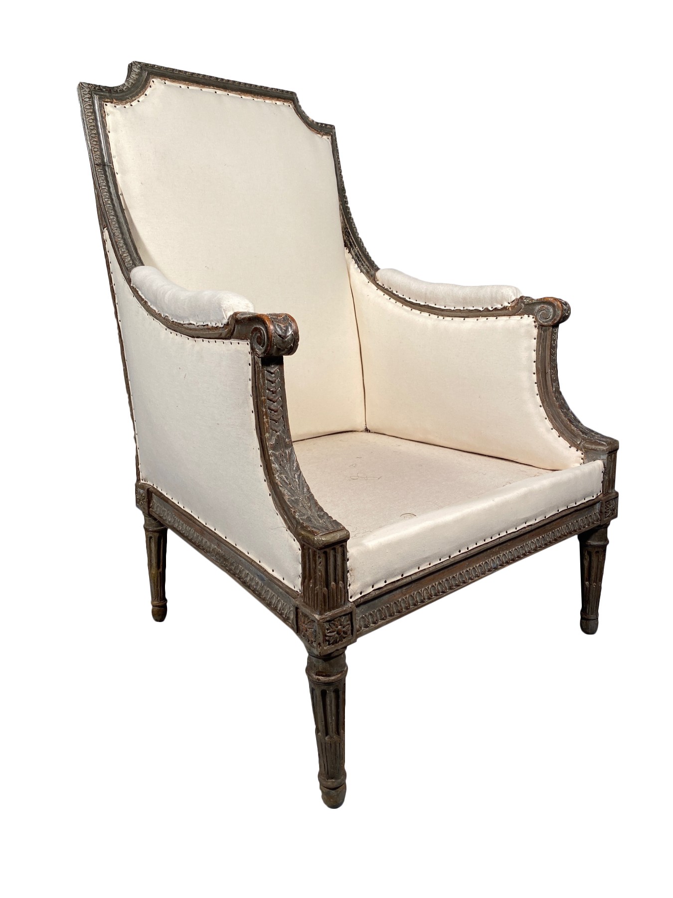 Large Bergere Armchair Stamped J B Boulard Paris Louis Xvi Circa