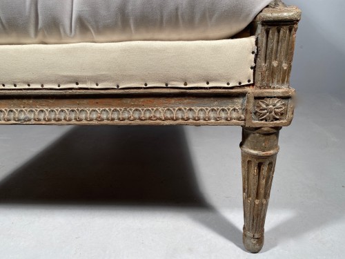 18th century - Large Bergère armchair stamped J.B BOULARD, Paris  louis XVI circa 1780