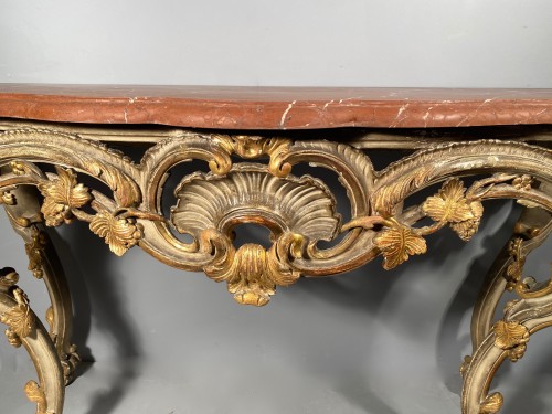 18th century - Console table in gilded wood, Provence Louis XV circa 1760